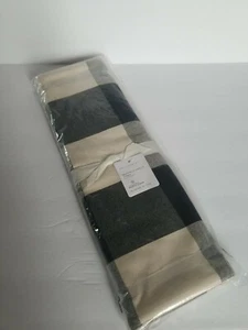 Neu Pottery Barn großer Büffel Karo Tischläufer 18 x 108 schwarz/elfenbein - Bild 1 von 6