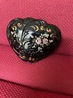 Fenton Floral, Gloss, Black Box, Hand-Painted By L. Everson