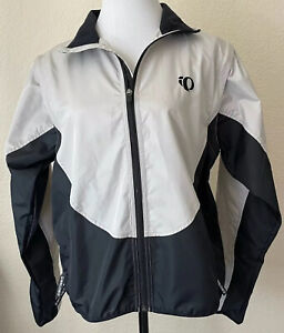 Pearl Izumi Convertible Jacket Vest Large Beige Black Windbreaker Cycling Womens