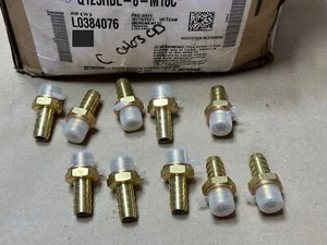 10x Lot Parker USA Brass Fuel Air Adapter Hose Barb Fitting 1/2" Barb x M16-1.5 - Picture 1 of 5