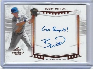 2019 Leaf Trinity BOBBY WITT JR. Inscription Bronze Foil Auto RC Go Royals! - Picture 1 of 3