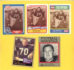 1985-1991 Swell Enor Football Immortals ART DONOVAN Baltimore Colts 5 Karten Lot - Bild 1 von 1