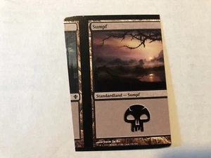Miscut Swamp / Swamp German Misprint MTG GENUINE EDH Commander Magic #1 - Picture 1 of 2
