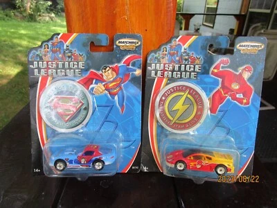 Matchbox Justice League THE FLASH Ferrari Superman viper Mattel Toy Car Lot - Image 1 of 4