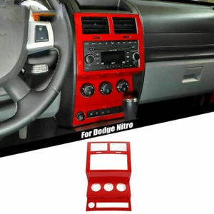 Center Console Dashboard Panel Cover Trim Decor For Dodge Nitro 2007-12 Red ABS - Picture 1 of 8