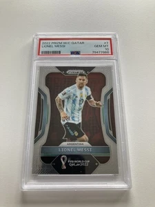 2022 Panini Prizm Lionel Messi PSA 10 GEM MT #7 World Cup Qatar Weltmeister WM - Bild 1 von 2