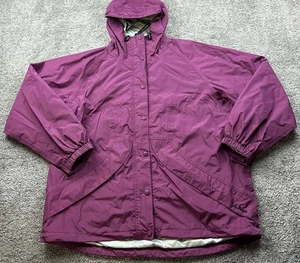 L.L. Bean Outdoors Jacke Damen XL lila Kapuze Nylon Regenmantel Shell - Bild 1 von 15