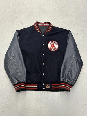 2000s Jeff Hamilton Boston Red Sox Reversible Leather Bomber Jacket - Image 1 of 4