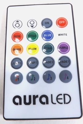 Authentic Aura LED Remote Control OEM Color White & Black 3.5"x2" - Image 1 of 3