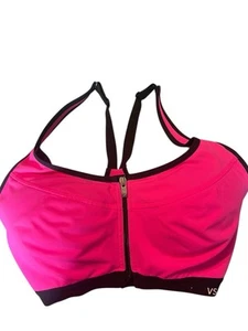 Victorias Secret VSX Sport 32DD Hot Pink & Black Sports bra Underwire Push Up - Picture 1 of 4