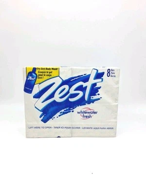 Винтажное семейное мыло 90-х Zest WHITEWATER упаковка 8 шт. 4,5 унции каждое редкое новое запечатанное - Изображение 1 из 4