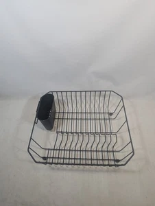 Vintage BESCHICHTETER DRAHT schwarz GESCHIRR ABTROPFGESTELL 15 x 13 x 6 GUMMIMÄDCHEN Utensil  - Bild 1 von 5