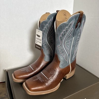 Ariat Women’s Boots PrimeTime Square Toe Gingersnap Baby Blue Eyes NEW 10 - Image 1 of 4