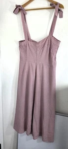 Gap Women's Tie Shoulder Pink Geometric Sleeveless Midi Summer Dress Size 10 - Picture 1 of 6