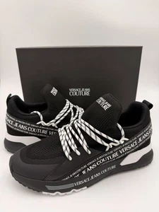 Versace Herren Dynamic Logo Sneaker, Schwarz/Weiß, 11,5US/45EU - Bild 1 von 7
