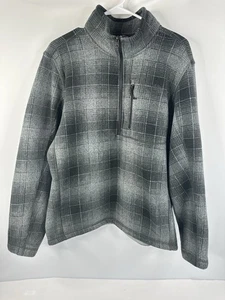 Pullover polar gris a cuadros talla grande suave The North Face para hombre con cremallera en cuarto - Imagen 1 de 7