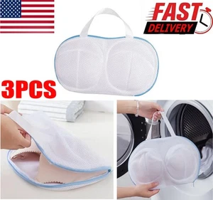 3Pcs Bra Laundry Bag for Washing Delicates Underwear Brassiere w/ Zipper Closure - Picture 1 of 12