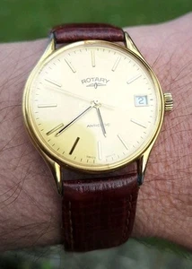 Schöne mechanische Herrenuhr Vintage 80er Jahre Rotary Antichoc - Bild 1 von 5