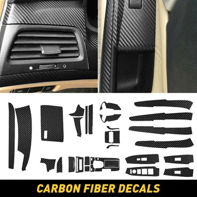 Glossy Carbon Fiber Interior Decal Trim Accessories For 2008-2012 Honda Accord - Image 1 of 4
