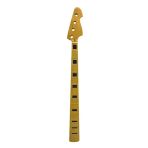 21 fret Bass guitar neck for 34 inch Maple Fretboard with Gloss yellow paint - Picture 1 of 5