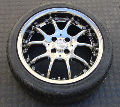 NEU 1x Brock B6 chrom Alufelge 7,5x16 ET25 4x98 mit Reifen Alfa Fiat Lancia ... - Bild 1 von 4