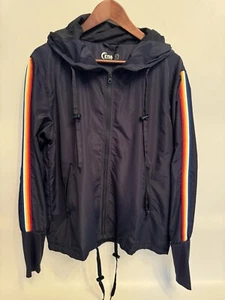 ZYIA Active Women’s Size L Navy Rainbow Bomber Jacket Windbreaker Hooded New! - Picture 1 of 17