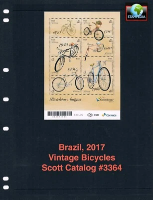 $9.00 Scott Value - 2017 BRASIL Bicicletas de colección s/s Bicicletas Ciclos MNH NH UMM Foto 1 de 4