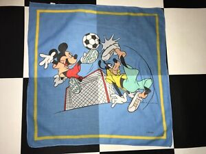 Rare Vintage Mickey & Goofy Disney Football Bandana Head Neck Scarf Bandannas