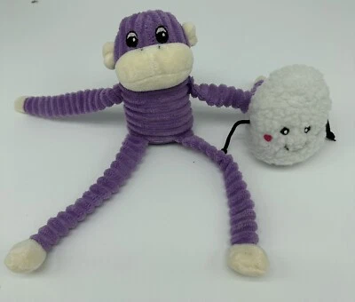 Zippy Paws 12' Purple  The Crinkle Monkey  Squeaky Toy For Dogs And Friend?? - Image 1 of 4