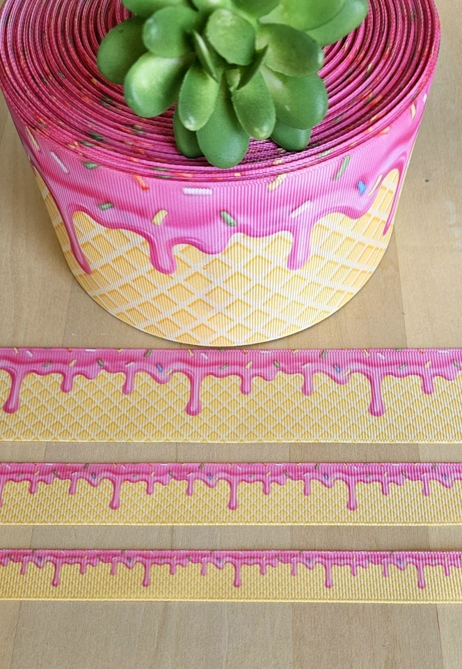 5/8, 7/8, 1.5 & 3” (1 YD) Sprinkles Grosgrain Ribbon Ice Cream Sprinkles Cake - Image 1 of 1