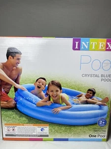 Summer Circle Kiddie Pool Crystal Blue Inflatable Intex Backyard 58" x 13" - Picture 1 of 2