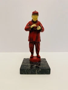 Antique 1940’s Pewter and Enamel Asian Man Sculpture Figurine Asian Decor. - Picture 1 of 8