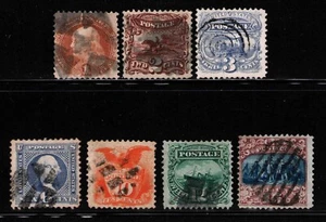 1869 US SC Pictorial Short Set Lot of 7, 112 113 114 115 116 117 119, Used F/VF - Picture 1 of 3