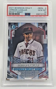 2021 Bowman Entwurf #BDN-4 Jordan Lawlar Entwurf Nachteinsatz PSA 10 - Bild 1 von 2