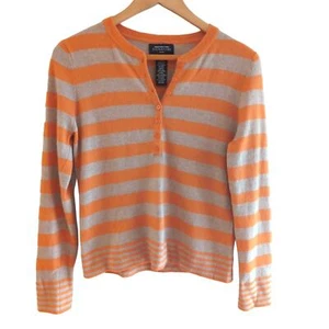 Jones New York Orange Tan Stripe Wool Cashmere Blend Sweater Size M Petite - Picture 1 of 9