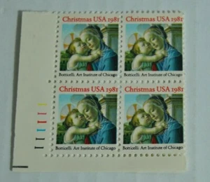 US Stamps 20c 1981 Christmas: Madonna & Child Print Block of 4 Scott #1939 - Picture 1 of 5