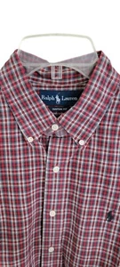 Ralph Lauren Custom Fit Long Sleeves Men's Red Plaid Sz Large Button Shirt India - Picture 1 of 12