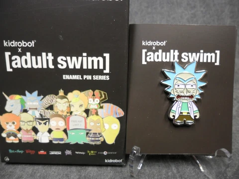 Kidrobot Adult Swim NEW * Rick * Rick & Morty Collectible Enamel Pin Blind Box Cover