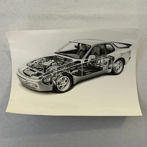 Porsche 944 Car Cutaway Illustration Factory Press Photo Photograph Werkfoto - Picture 1 of 5