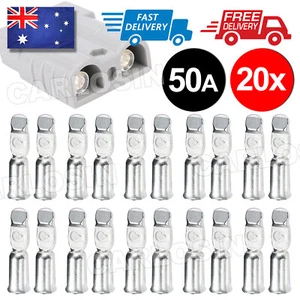 20pcs Lugs Terminals For Anderson Plug Contacts Pins 50 amp Connectors 6AWG AU - Picture 1 of 7