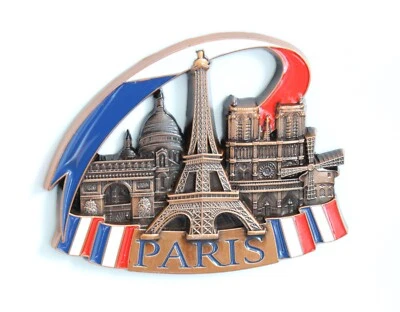 3D - PARIS - FRANCE- Souvenir Fridge Magnet Kitchen Decor Holiday Gift -Metal - Image 1 of 4