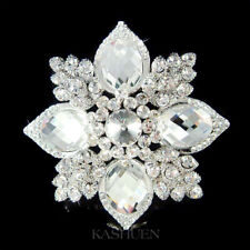 ~Cross Star Flower Floral made with Swarovski Crystal Pin Bridal Brooch Jewelry 