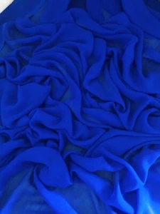 1 mtr royal blue chiffon dress fabric..45” wide (114cm) - Picture 1 of 3