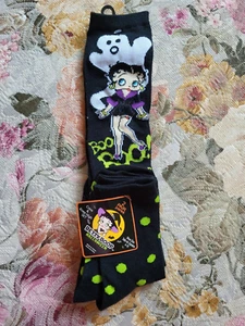 Calze Betty Boop-CALZINI DI HALLOWEEN-2 paia-nuovi con etichetta e set alto ginocchio - Foto 1 di 4