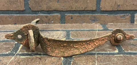 Vintage Wrought Iron Door Handle Pull with Thumb Latch Cover