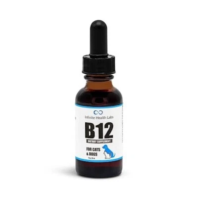 INFINITE HEALTH LABS Liquid Vitamin B-12 for Dogs and Cats - Vet Formulated Methyl B12 Made in USA