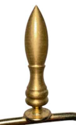 Bullet Lamp Finial Top Solid Raw Brass Satin Finish 1/4-27 Harp Thread