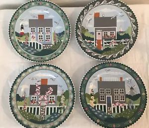 Juego de 4 platos de ensalada o postre Sakura Nantucket de Claire Murray 8,25" COMO NUEVO ESTADO - Imagen 1 de 5