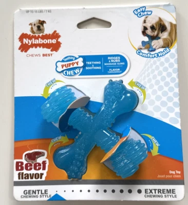 Nylabone Cachorro Masticar Carne Sabor X-Pequeño X Hueso para Perros hasta 15 Libras Foto 1 de 4