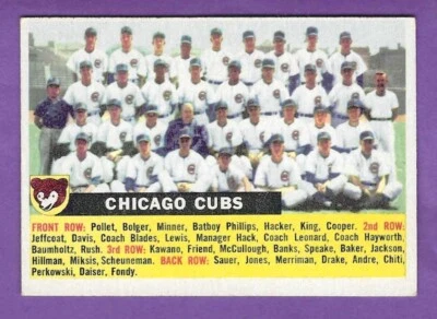 Tarjeta del equipo 1956 Topps - #11 Chicago Cubs - Excelente Foto 1 de 2
